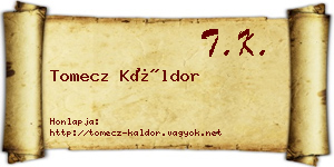 Tomecz Káldor névjegykártya